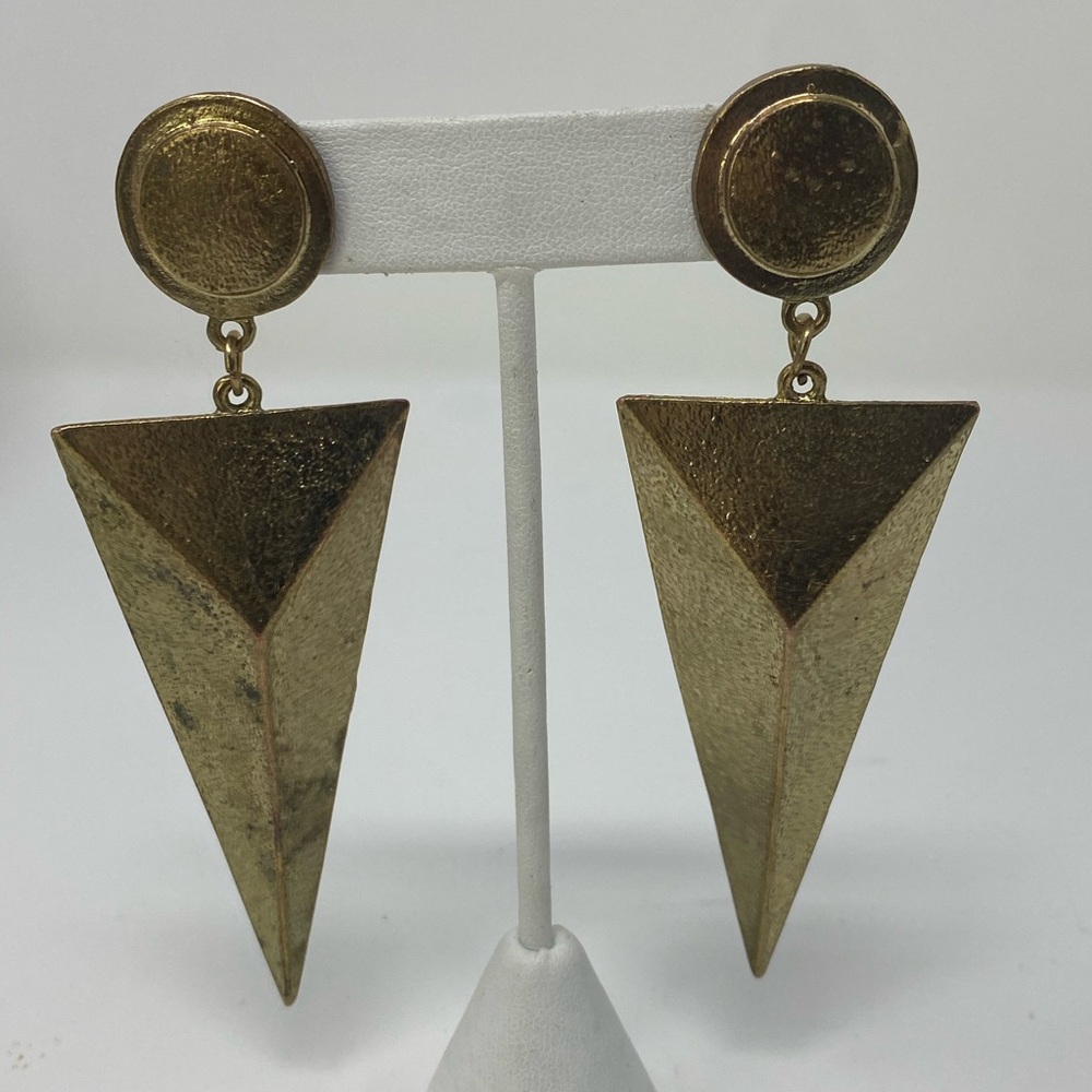 Gold Geometric Drop Earrings